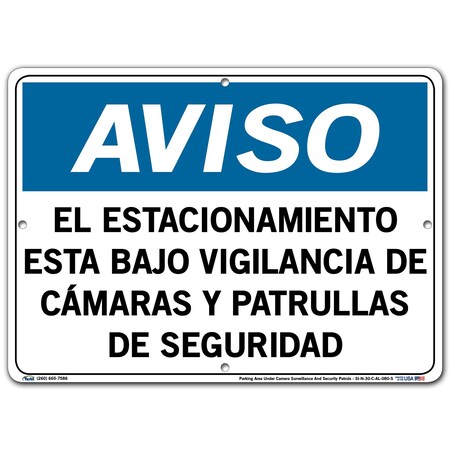 Vestil Aluminum Sign, 10-1/2" Height, 14-1/2" Width, Aluminum, Rectangle, Spanish SI-N-30-C-AL-080-S